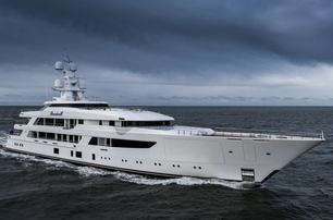 Superyacht Boardwalk under way 