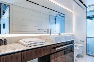 Riva motor yacht Janus Navem ensuite with marble interior 