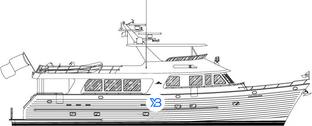 800 Motoryacht profile illustration