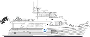 740 Deluxbridge Motoryacht profile illustration