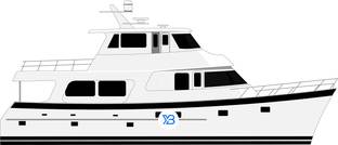 720 Deluxbridge Motoryacht profile illustration