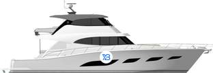 68 Sports Motor Yacht profile illustration