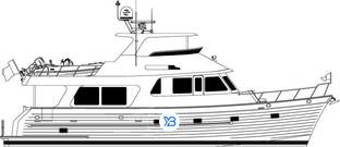 580 Motoryacht profile illustration