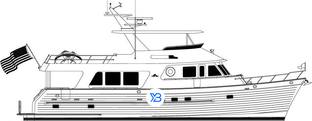 650 Motoryacht profile illustration