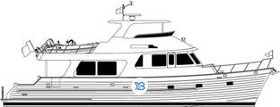 630 Cockpit Motoryacht profile illustration