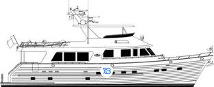 730 Motoryacht profile illustration