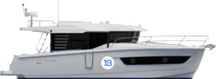 Swift Trawler 37 Sedan profile illustration