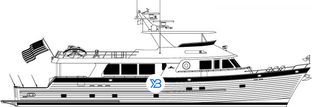 880 Cockpit Motoryacht profile illustration