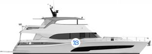 78 Motor Yacht Open Bridge Deck profile illustration