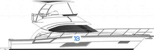 43 Open Flybridge profile illustration