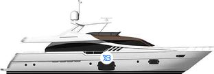 Ferretti 870 profile illustration