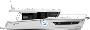 Swift Trawler 43 Sedan profile illustration