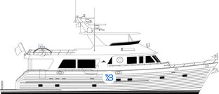 750 Motoryacht profile illustration