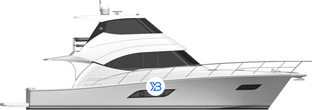 54 Enclosed Flybridge profile illustration