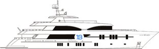 155 Megayacht profile illustration