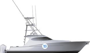 Hatteras 48 OB profile illustration