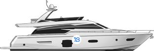 Ferretti 720 profile illustration