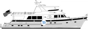 820 Cockpit Motoryacht profile illustration