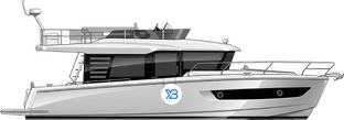 Swift Trawler 43 Fly profile illustration
