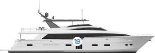 Hatteras 105 Raised Pilothouse profile illustration