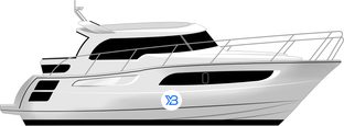 320 Aft Cabin Cruiser profile illustration