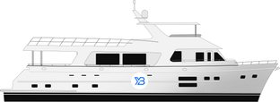 830 Motoryacht profile illustration