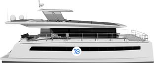 Silent 62 Flybridge profile illustration