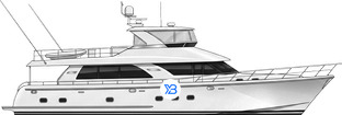 80 Motoryacht profile illustration