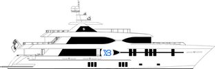 135 Megayacht profile illustration