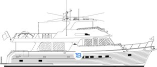 640 Azure Motoryacht profile illustration