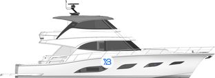 64 Sports Motor Yacht profile illustration