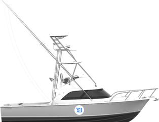 Bertram 35 Flybridge illustration