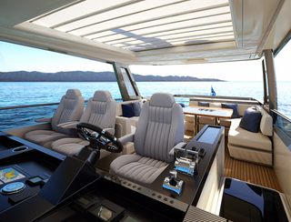 Riviera 78 Motor Yacht Open Bridge Deck, Helm Station