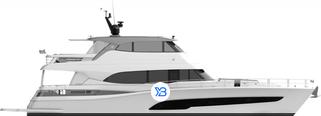 Riviera 78 Motor Yacht Enclosed Bridge Deck illustration