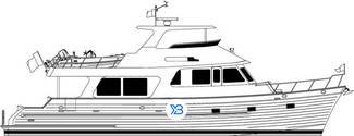 Outer Reef 630 Cockpit Motoryacht illustration