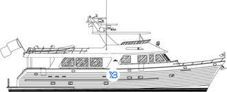 Outer Reef Yachts 800 Motoryacht  illustration