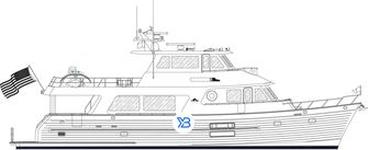 Outer Reef 740 Deluxbridge Motoryacht illustration