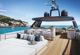 A graphic rendering of the exterior of a Benetti yacht for sale