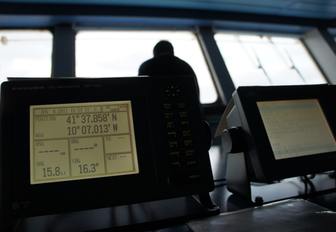 GPS screen on yacht nav station