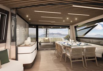 The interior of a brand new Azimut yacht for sale