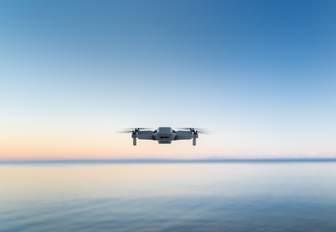 drone at sea confirming yacht's location in international waters