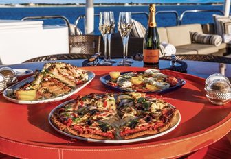 yacht dining on deck