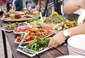 salads and fresh foods at boat show