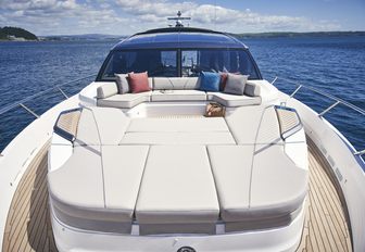 Sunpads on board a Princess V78 luxury yacht