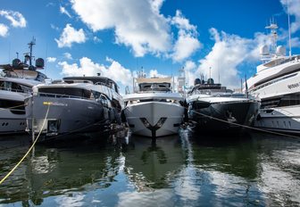 yachts in a row