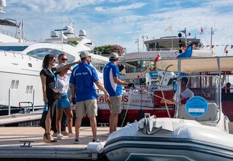 MYS staff yacht show shuttle boat