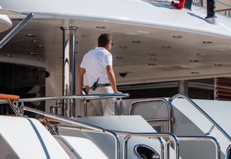 crew vhf radio on aft deck yacht