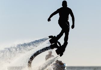 fly boarding demo at Cannes boat show