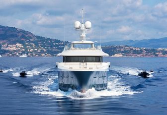 displacement hull yacht Amels 180 running shot