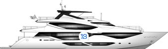 Sunseeker 134 Superyacht illustration
